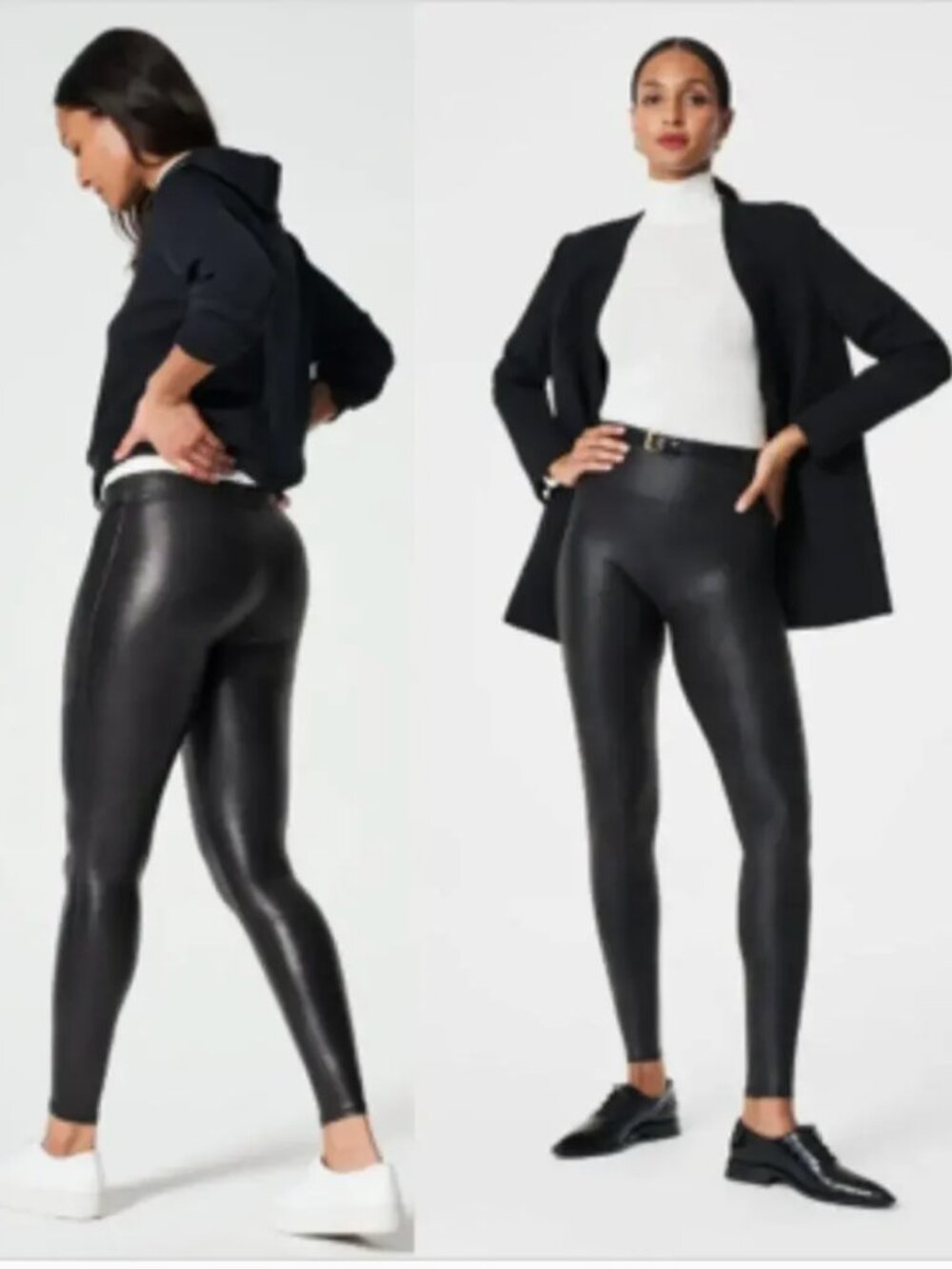 Spanx Faux Leather Leggings Tights Black Size XL
